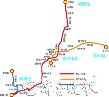 青岛地铁1,4,6号线走向示意图. 杨帅 制图