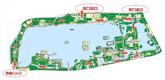 大明湖景区游览路线图(10月1日).