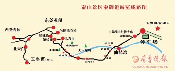 登泰山记路线图图片